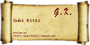 Gubi Kitti névjegykártya